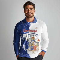 Personalised Saint-Domingue Long Sleeve Polo Shirt Coat Of Arms Grunge Style