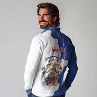 Personalised Saint-Domingue Long Sleeve Polo Shirt Coat Of Arms Grunge Style