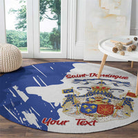 Personalised Saint-Domingue Round Carpet Coat Of Arms Grunge Style
