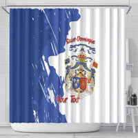 Personalised Saint-Domingue Shower Curtain Coat Of Arms Grunge Style