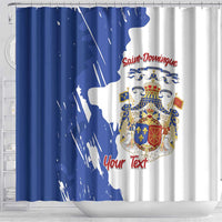 Personalised Saint-Domingue Shower Curtain Coat Of Arms Grunge Style