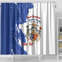 Personalised Saint-Domingue Shower Curtain Coat Of Arms Grunge Style