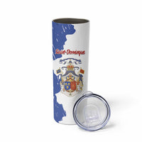 Personalised Saint-Domingue Skinny Tumbler Coat Of Arms Grunge Style