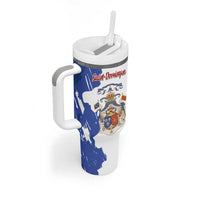 Personalised Saint-Domingue Tumbler With Handle Coat Of Arms Grunge Style