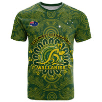 Australia Rugby T Shirt Wallabies 2023 Go Champions Indigenous Art - Wonder Print Shop