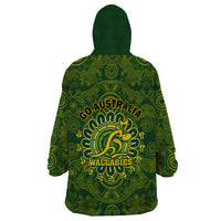 Australia Rugby Wearable Blanket Hoodie Wallabies 2023 Go Champions Indigenous Art - Wonder Print Shop