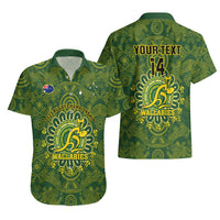 Personalised Australia Rugby Hawaiian Shirt Wallabies 2023 Go Champions Indigenous Art - Wonder Print Shop