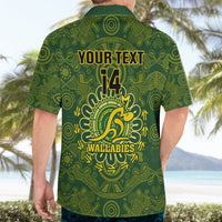 Personalised Australia Rugby Hawaiian Shirt Wallabies 2023 Go Champions Indigenous Art - Wonder Print Shop