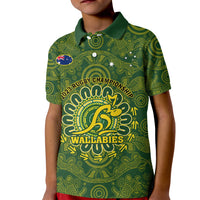 Personalised Australia Rugby Kid Polo Shirt Wallabies 2023 Go Champions Indigenous Art - Wonder Print Shop