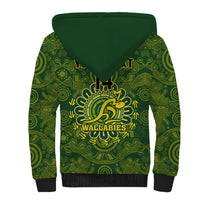 Personalised Australia Rugby Sherpa Hoodie Wallabies 2023 Go Champions Indigenous Art - Wonder Print Shop