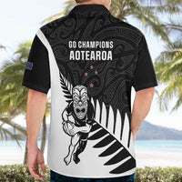 New Zealand Silver Fern Rugby Hawaiian Shirt All Black Go Champions Maori Pattern LT14