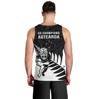 New Zealand Silver Fern Rugby Men Tank Top All Black Go Champions Maori Pattern LT14