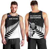 New Zealand Silver Fern Rugby Men Tank Top All Black Go Champions Maori Pattern LT14