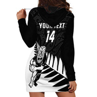 Personalised New Zealand Silver Fern Rugby Hoodie Dress All Black Go Champions Maori Pattern LT14