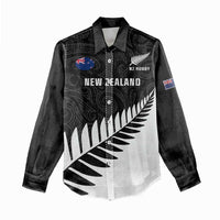 Personalised New Zealand Silver Fern Rugby Women Casual Shirt All Black Go Champions Maori Pattern LT14