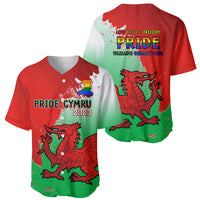 Pride Cymru Baseball Jersey 2023 Wales LGBT With Welsh Red Dragon - Wonder Print Shop