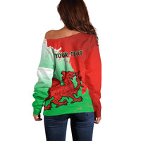 Custom Pride Cymru Off Shoulder Sweater 2023 Wales LGBT With Welsh Red Dragon - Wonder Print Shop