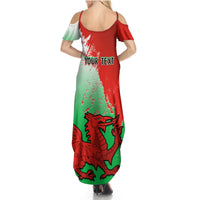 Custom Pride Cymru Summer Maxi Dress 2023 Wales LGBT With Welsh Red Dragon - Wonder Print Shop