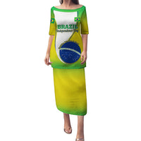 Green and yellow printed long dress set with short-sleeve top and midi skirt