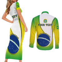 Custom Brazil Couples Matching Short Sleeve Bodycon Dress and Long Sleeve Button Shirts Sete de Setembro Happy Independence Day - Wonder Print Shop