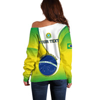 Custom Brazil Off Shoulder Sweater Sete de Setembro Happy Independence Day - Wonder Print Shop