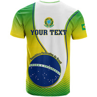 Brazil Independence Day T-shirt with YOUR TEXT, Brazil emblem and navy circle graphic