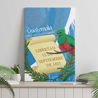 Guatemala Independence Day Canvas Wall Art Coat Of Arms With Resplendent Quetzal Grunge Style - Wonder Print Shop