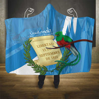 Guatemala Independence Day Hooded Blanket Coat Of Arms With Resplendent Quetzal Grunge Style
