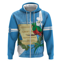 Guatemala Independence Day Hoodie Coat Of Arms With Resplendent Quetzal Grunge Style - Wonder Print Shop