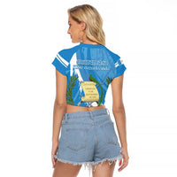 Guatemala Independence Day Raglan Cropped T Shirt Coat Of Arms With Resplendent Quetzal Grunge Style - Wonder Print Shop
