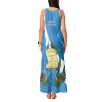 Guatemala Independence Day Tank Maxi Dress Coat Of Arms With Resplendent Quetzal Grunge Style - Wonder Print Shop