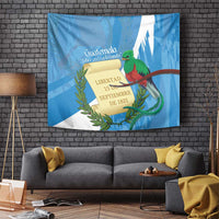 Guatemala Independence Day Tapestry Coat Of Arms With Resplendent Quetzal Grunge Style - Wonder Print Shop