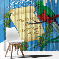 Guatemala Independence Day Window Curtain Coat Of Arms With Resplendent Quetzal Grunge Style - Wonder Print Shop