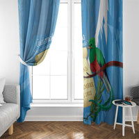 Guatemala Independence Day Window Curtain Coat Of Arms With Resplendent Quetzal Grunge Style - Wonder Print Shop