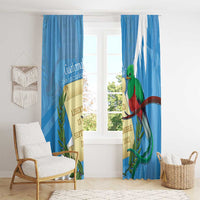 Guatemala Independence Day Window Curtain Coat Of Arms With Resplendent Quetzal Grunge Style - Wonder Print Shop