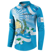 Guatemala Independence Day Button Sweatshirt Since 1821 Coat Of Arms With Tikal - Wonder Print Shop