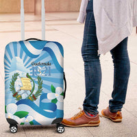 Guatemala Independence Day Luggage Cover Since 1821 Coat Of Arms With Tikal - Wonder Print Shop