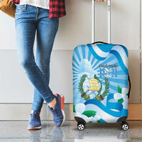 Guatemala Independence Day Luggage Cover Since 1821 Coat Of Arms With Tikal - Wonder Print Shop