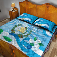 Guatemala Independence Day Quilt Bed Set Since 1821 Coat Of Arms With Tikal - Wonder Print Shop