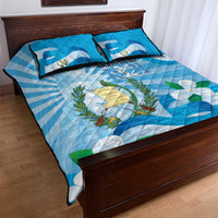 Guatemala Independence Day Quilt Bed Set Since 1821 Coat Of Arms With Tikal - Wonder Print Shop