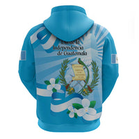 Guatemala Independence Day Zip Hoodie Since 1821 Coat Of Arms With Tikal - Wonder Print Shop