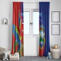 Personalized Costa Rica Independence Day Window Curtain Scarlet Macaw Parrot With Coat Of Arms - Wonder Print Shop