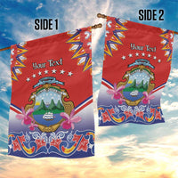 Personalized Costa Rica Independence Day Garden Flag Guaria Morada With Folk Pattern - Wonder Print Shop
