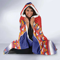 Personalized Costa Rica Independence Day Hooded Blanket Guaria Morada With Folk Pattern