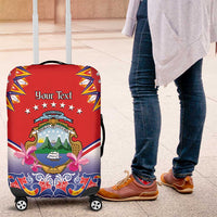 Personalized Costa Rica Independence Day Luggage Cover Guaria Morada With Folk Pattern - Wonder Print Shop