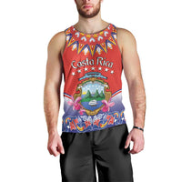 Personalized Costa Rica Independence Day Men Tank Top Guaria Morada With Folk Pattern - Wonder Print Shop