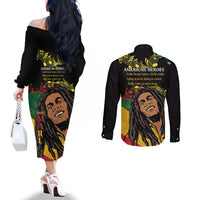 Legend Bob Buffalo Soldier Couples Matching Off The Shoulder Long Sleeve Dress and Long Sleeve Button Shirt American Heroes Reggae Style