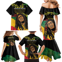 Legend Bob Buffalo Soldier Family Matching Mermaid Dress and Hawaiian Shirt American Heroes Reggae Style - Wonder Print Shop
