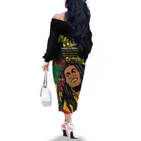 Legend Bob Buffalo Soldier Family Matching Off The Shoulder Long Sleeve Dress and Hawaiian Shirt American Heroes Reggae Style - Wonder Print Shop