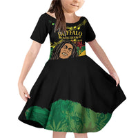 Legend Bob Buffalo Soldier Family Matching Off Shoulder Short Dress and Hawaiian Shirt American Heroes Reggae Style - Wonder Print Shop